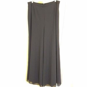 Black Palazzo Wide Leg Lined Dress Trousers Pants - Sz 20W